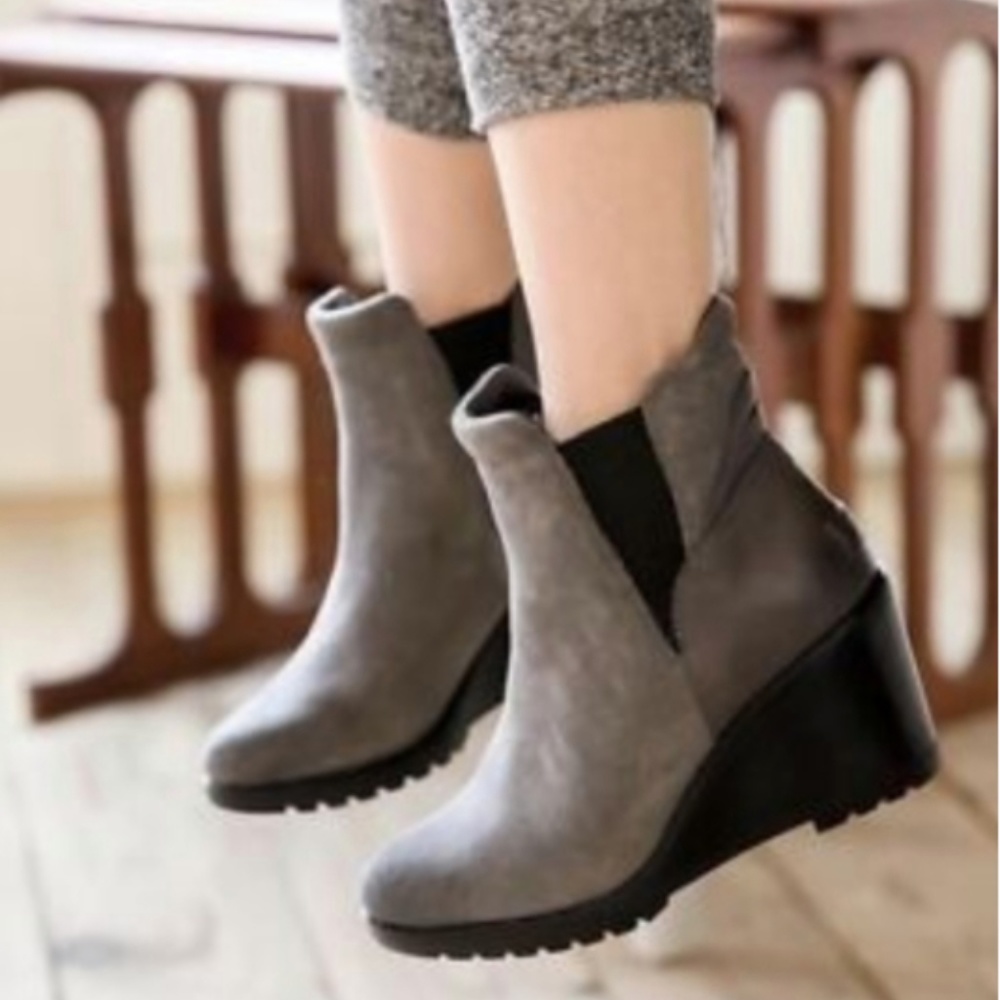 Sorel After Hours Chelsea Wedge Bootie Gray 8.5
